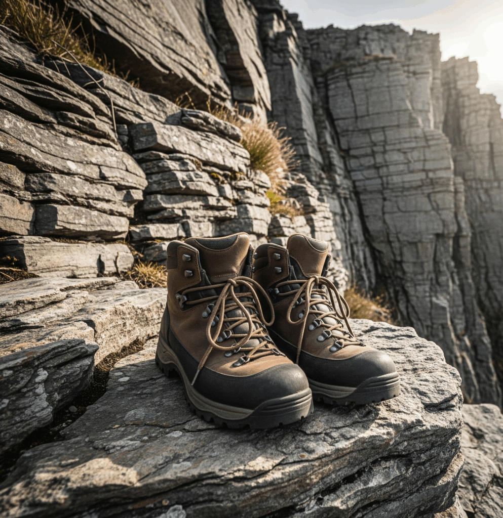 boots on rock face