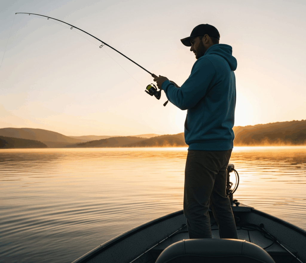 early morning fishing