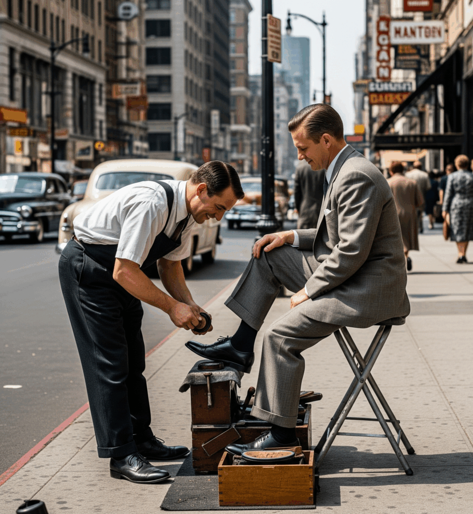 fifties shoe shine in color