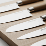 kitchen knives on cutting board